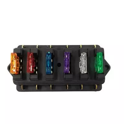 6 Way Circuit Standard ATO Blade Fuse Box DC 12V/24V Car Fuse Block Holder Fus W • £8.06