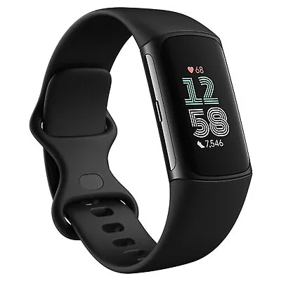 Fitbit Charge 6 Obsidian / Black Aluminium GA05183-AP • $257