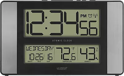 La Crosse Technology 513-1417H-AL-INT Atomic Clock With Temperature & Humidity  • $45.99