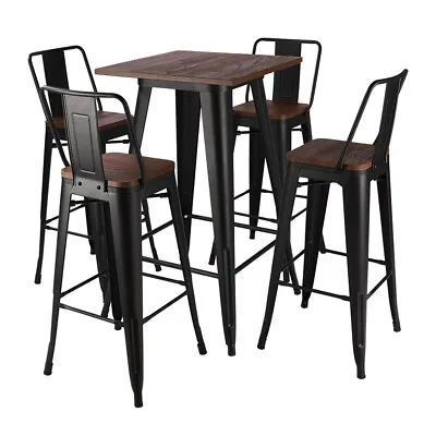 Metal Industrial Bar Table Stools Breakfast Kitchen Bistro Cafe Vintage Tolix • £189.95