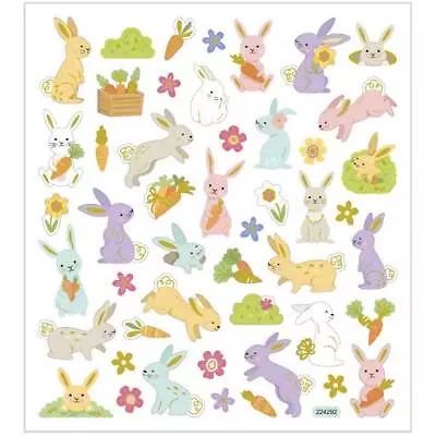 Creativ Easter Bunny Stickers Sheet Silver Foil Finish Adhesive Labels • £3.15