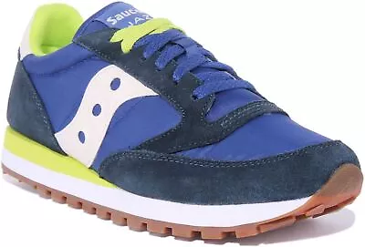 Saucony Jazz Original Mens Lace Up 80s Retro Trainers In Navy UK Size 7 - 12 • £84.99