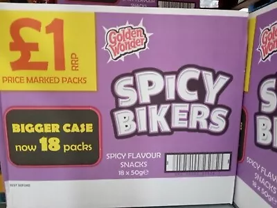 £22.99 • Buy New Spicy Bikers £1 PMP 18x50gm Spicy Flavour Snacks
