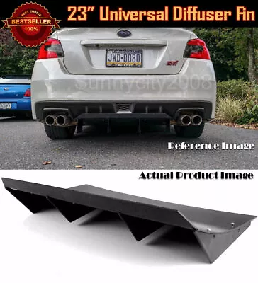 23  X 9  ABS Black Universal Rear Bumper 4 Fins Curved Diffuser For Mazda Subaru • $57.96