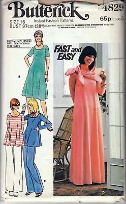 Sewing Pattern Maternity Dress 2 Lngths Top Pants Scarf Buttk 4829 Uncut 38 B M2 • £3.99