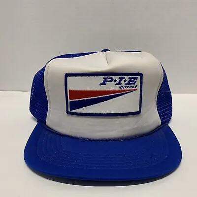 P*I*E Nationwide Truck Driver Snap Back Hat Patch RARE Blue Cool Trucker Cap • $9.98