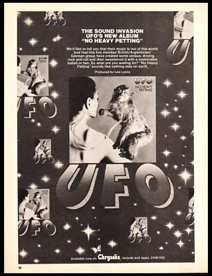 1976 UFO-No Heavy Petting-Print Ad / Mini-poster VTG 70’s Rock Music Décor • $9.95