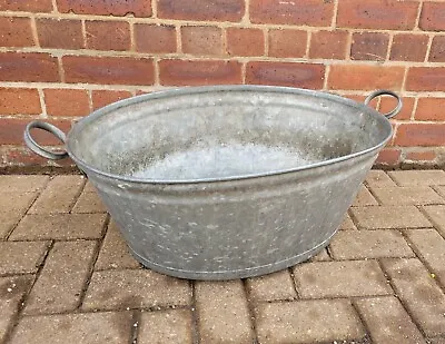 Original Vintage Galvanized Tin Bath Planter Trough • £50