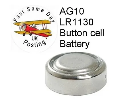 2 X  Pcs AG10 GP189 SR54 LR1130 L1131 1.5V Alkaline Button Cell Battery  • £1.45