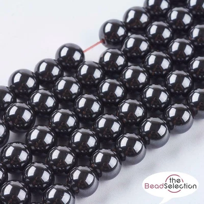 PREMIUM 'A' QUALITY MAGNETIC HEMATITE SHAMBALLA ROUND BEADS 4mm 6mm 8mm 10mm • £4.39