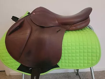 Barnsby 17/N Monoflap Jump Saddle *soft Grippy Leather!* Wool Flocked! • $1200