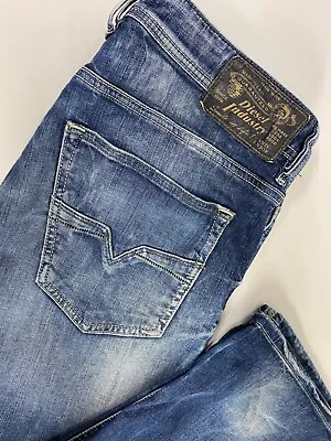 Diesel Larkee Jeans Mens W34 L30 Blue Straight Relaxed 935 • £25