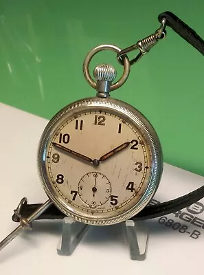 £90 • Buy WW2 BRITISH Military Revue Thommen Cal 30 Pocket Watch & Lanyard, Fully Serviced
