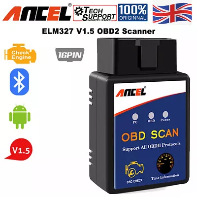 OBD2 Scanner Bluetooth Code Reader Car Diagnostic Tool Check Engine Fit For Audi • £7.99