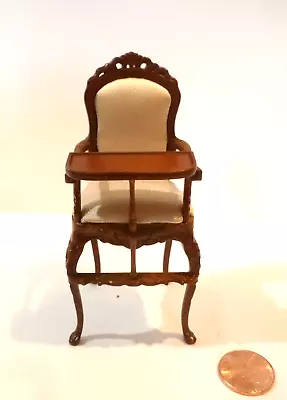 Bespaq Dollhouse Miniature  Sweet Wreath  High Chair 1647nwn  New Walnut Finish • $36