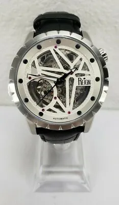 $1495 MSRP | Authentic Reign Xavier Automatic Skeleton Leather Band Watch RN3901 • $849.99