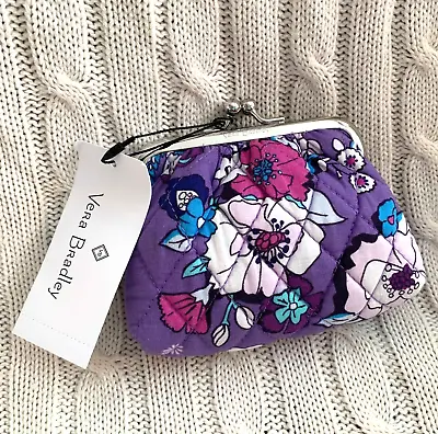 Vera Bradley Kiss Coin Purse Enchanted Garden Kisslock Change NWT MSRP $35 • $28.87