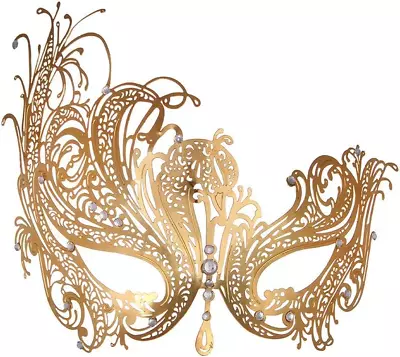 Masquerade Mask For Women Metal Mask Shiny Rhinestone Venetian Party Evening Pro • $22.01