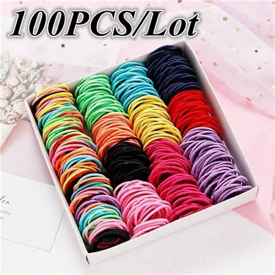 100Pcs Elastic Rope Hair Ties Head Band Hairbands Kids Girl Accessories • $2.97