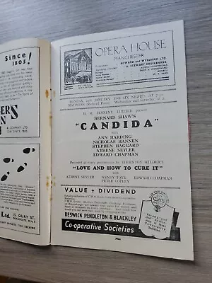 Theatre Programme 1936manchester Opera Housebernard Shaws Candida • £8