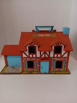 Vintage 1980 Fisher Price Little People Brown Tudor House Cottage 952 Doorbell • $19