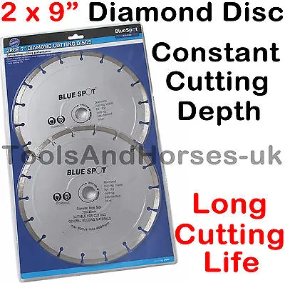 2x 9  Inch 230mm Diamond Cutting Disc 9  Diamond Cutting Blade For Angle Grinder • £16.95