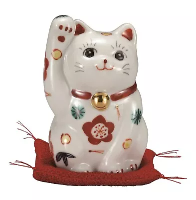 Maneki Neko Kutani Yaki Ware Japanese Lucky Beckoning Cat Sho Chiku Bai Japan • $102.60