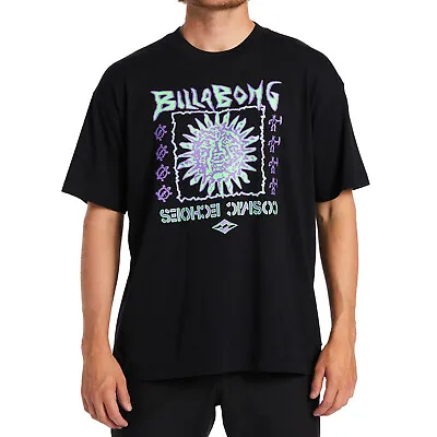 Billabong Mens Cosmic Sun Short Sleeve Crew Neck T-Shirt Tee Top - Black • £31