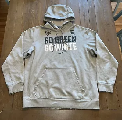 Nike Michigan State Hoodie Sweatshirt Adult XL Gray Center Swoosh Spartans Men • $40