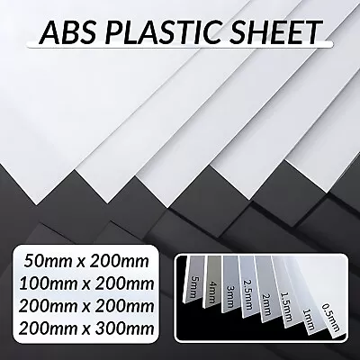 ABS Plastic Sheet Plastic Plate Board DIY Project Small Size WHITE 0.5-3mm Thick • £2.51