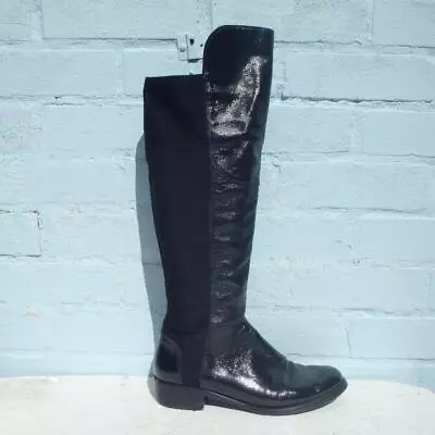 Kennel & Schmenger Leather Boots UK 6.5 Women Pull On Black Patent Pre-loved • £29.99