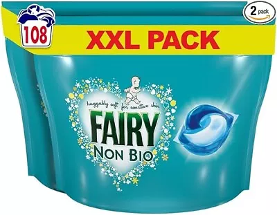 Fairy Non-Bio PODS Washing Liquid Laundry Detergent Tablets / Capsules 108 Was • £31.57