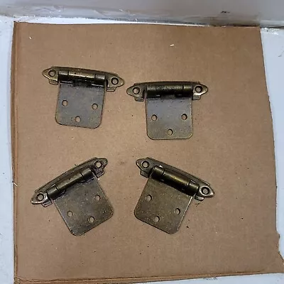 $9.46 • Buy Vintage Cabinet Hinges Bronze Tone Metal Lot Of 4