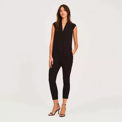 $150 • Buy NEW Ba&Sh Treena Black Sleeveless Jumpsuit Small V-Neck Pockets Full Length