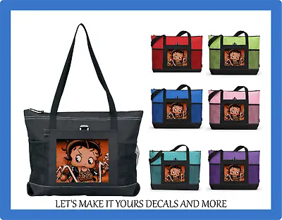 Betty Boop Motorcycle Custom Tote Purse Sports Gym School Beach Diaper Bag Zips • $24.10