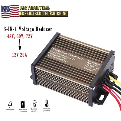 Golf Cart Voltage Reducer For 48v To 12v 20 Amp 240 Watt • $26.99