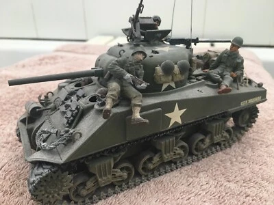 £55 • Buy Sherman M4 Model Tank 1.35 Scale Pro Built Painted Weathered Very Good 