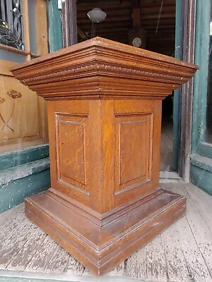 Huge Victorian Quartersawn Oak Pedestal • $650