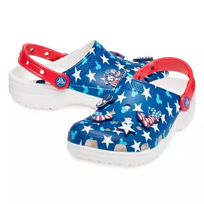 Disney Parks Mickey Minnie Mouse Americana Patriotic Flag Clogs For Adults Crocs • $60