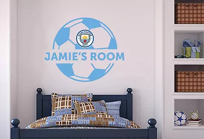 £19.99 • Buy Manchester City - Personalised Ball & Wall Sticker Set Decal Vinyl Mural