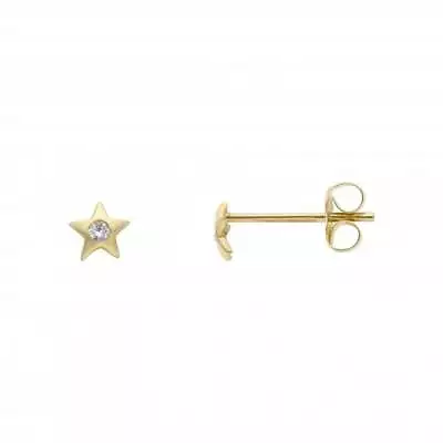 New 9ct Yellow Gold Cubic Zirconia Tiny Star Stud Earrings 9ct Gold Children • £49.94