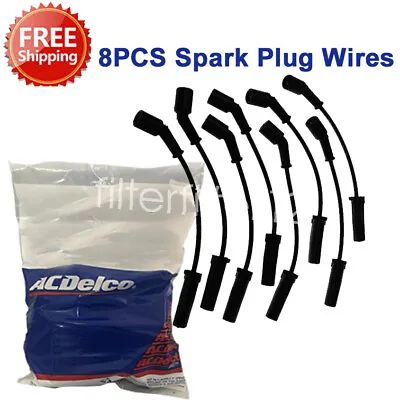 8PCS Spark Plugs Wires ACDelco For GMC Yukon 4-Door 5.3L 6.0L 6.2L V8 #9748HH • $28.99