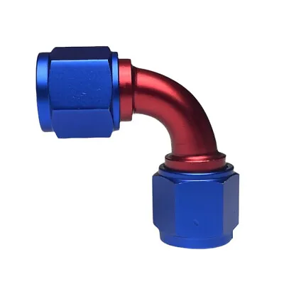 $9.99 • Buy 8AN AN8 Female To AN8 Female 90 Degree Swivel Elbow Adapter Fitting Blue/Red
