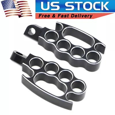 Motorcycle Foot Pegs Footrest For Harley Dyna Sportster Softail Cat Prints Style • $15.99