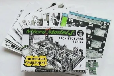 Micromodels THE HOUSES OF PARLIAMENT SET ARC XIX Micro New Models Card Model Kit • £7.95