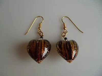 Earrings From Original Murano Glass Jewelry Glass Heart UNIQUE Handcraft Art New • $21.91