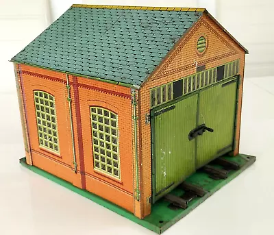 O Gauge HORNBY SERIES No. 1A Engine Shed / Clockwork Track - Green Base  C1934 • £89.95