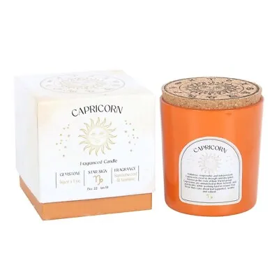 Capricorn Sandalwood & Jasmine Gemstone Zodiac Candle Paraffin Wax • £14