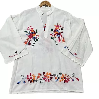 Hand Embroidered / Oversized / Mexican Blouse Tunic L/xl • $23.04