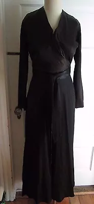 Vintage LollEase One Piece 70s Mod Palazzo Wrap Jumpsuit Catsuit Romper Womens P • £57.10